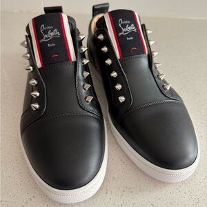 Christian Louboutin Sneakers F.A.V Fique A Vontade Black Leather EU 39.5 US 9.5